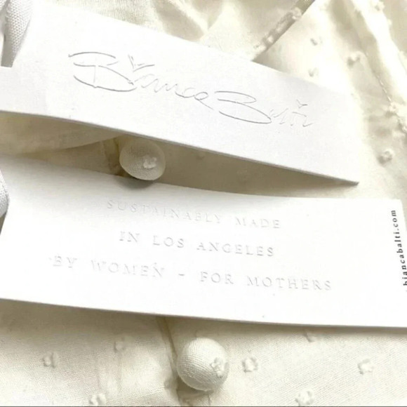 NEW Bianca Balti THE NICHOLS DRESS White Dot Cotton Size 2 - Picture 8 of 9